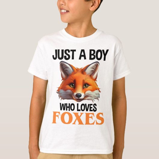 Gewoon een jongen die van foxes houdt t-shirt (Voorkant)