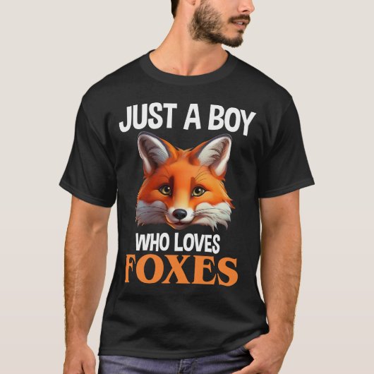 Gewoon een jongen die van foxes houdt t-shirt (Voorkant)