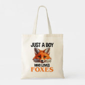 Gewoon een jongen die van foxes houdt tote bag (Achterkant)