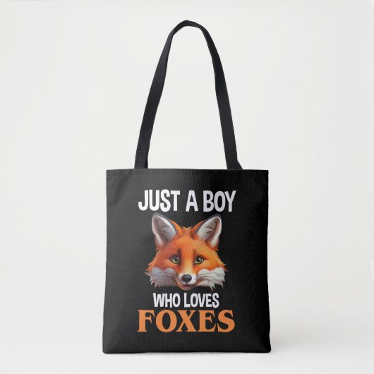 Gewoon een jongen die van foxes houdt tote bag (Voorkant)