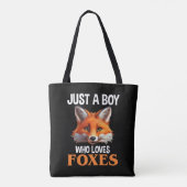 Gewoon een jongen die van foxes houdt tote bag (Achterkant)