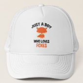 Gewoon een jongen die van foxes houdt trucker pet (Voorkant)