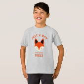 Gewoon een jongen die van Foxes T-Shirt houdt (Voorkant volledig)