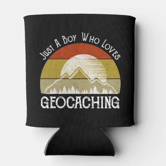 Gewoon een jongen die van Geocaching houdt Blikjeskoeler (Achterkant)