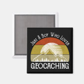 Gewoon een jongen die van Geocaching houdt Magneet (Voorkant / Achterkant)