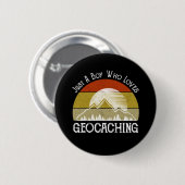 Gewoon een jongen die van Geocaching houdt Ronde Button 5,7 Cm (Voorkant /achterkant)