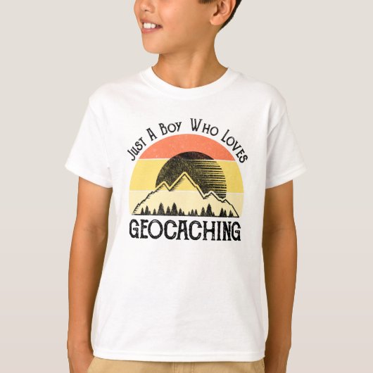 Gewoon een jongen die van Geocaching houdt T-shirt (Voorkant)