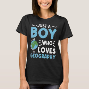 Gewoon een jongen die van geografische Kinder wete T-shirt