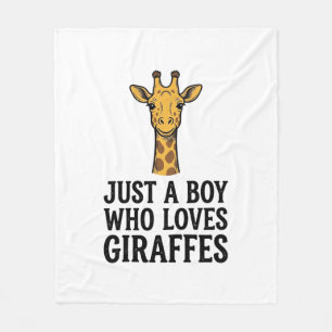 Gewoon een jongen die van giraffen houdt Leuk T-sh Fleece Deken