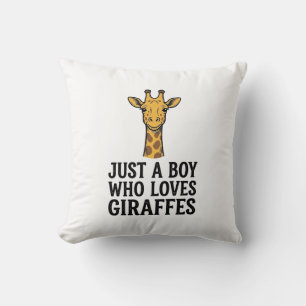 Gewoon een jongen die van giraffen houdt Leuk T-sh Kussen