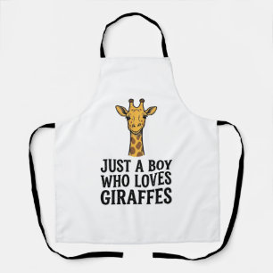 Gewoon een jongen die van giraffen houdt Leuk T-sh Schort