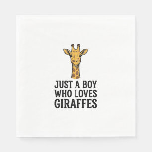 Gewoon een jongen die van giraffen houdt Leuk T-sh Servet