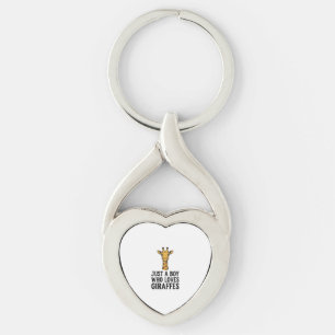 Gewoon een jongen die van giraffen houdt Leuk T-sh Sleutelhanger