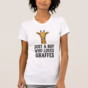 Gewoon een jongen die van giraffen houdt Leuk T-sh T-shirt