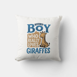 Gewoon Een Jongen Die Van Giraffen Houdt Vintage S Kussen
