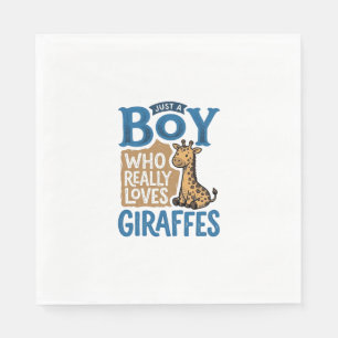 Gewoon Een Jongen Die Van Giraffen Houdt Vintage S Servet