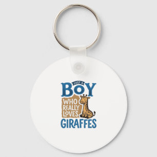 Gewoon Een Jongen Die Van Giraffen Houdt Vintage S Sleutelhanger