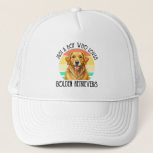 Gewoon Een Jongen Die Van Golden Retrievers Houdt Trucker Pet