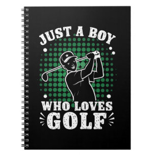 Gewoon een jongen die van golfclub golfer golfen h notitieboek