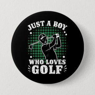 Gewoon een jongen die van golfclub golfer golfen h ronde button 7,6 cm