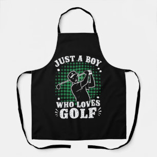 Gewoon een jongen die van golfclub golfer golfen h schort