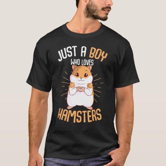 Gewoon een jongen die van Hamsters Hammy Boys Kind T-shirt (Voorkant)
