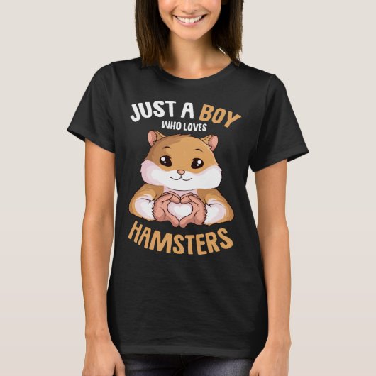Gewoon een jongen die van Hamsters Hammy Boys Kind T-shirt (Voorkant)