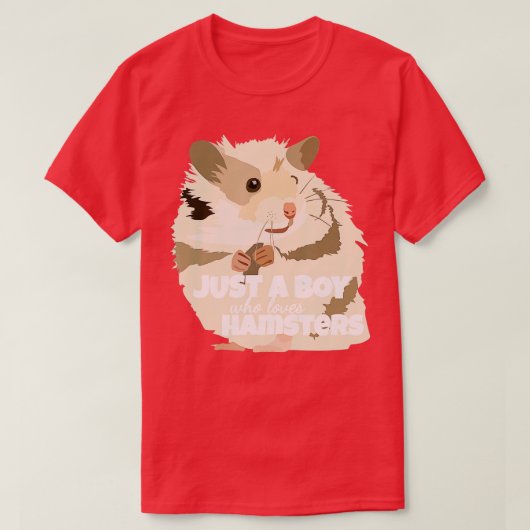 Gewoon een jongen die van Hamsters Hamster Farmer T-shirt (Design voorkant)