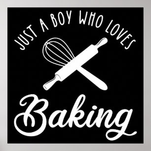 Gewoon een jongen die van het baken houdt poster