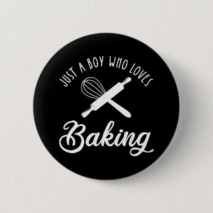 Gewoon een jongen die van het baken houdt ronde button 5,7 cm