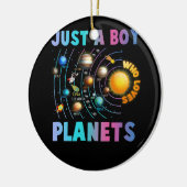 Gewoon een jongen die van het zonnestelsel houdt. keramisch ornament (Links)