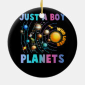Gewoon een jongen die van het zonnestelsel houdt. keramisch ornament (Achterkant)