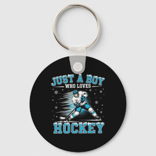 Gewoon Een Jongen Die Van Hockey Speler IJshockey  Sleutelhanger