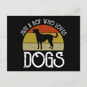 Gewoon Een Jongen Die Van Honden Houdt Briefkaart