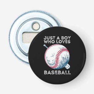Gewoon een jongen die van honkbal houdt button flesopener