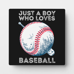 Gewoon een jongen die van honkbal houdt fotoplaat