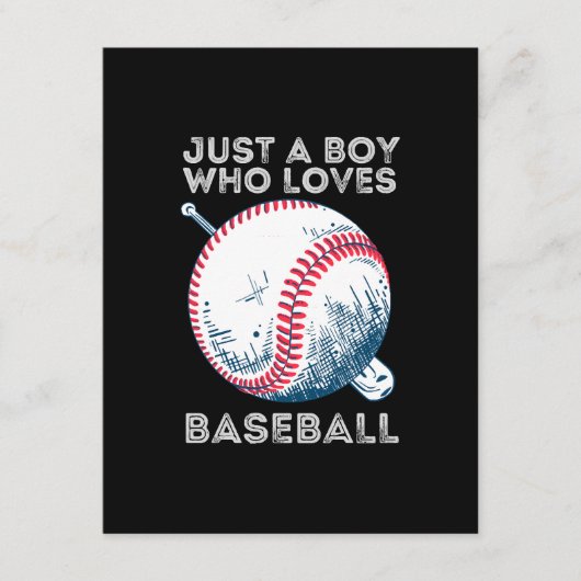 Gewoon een jongen die van honkbal houdt informatiekaartje (Voorkant)
