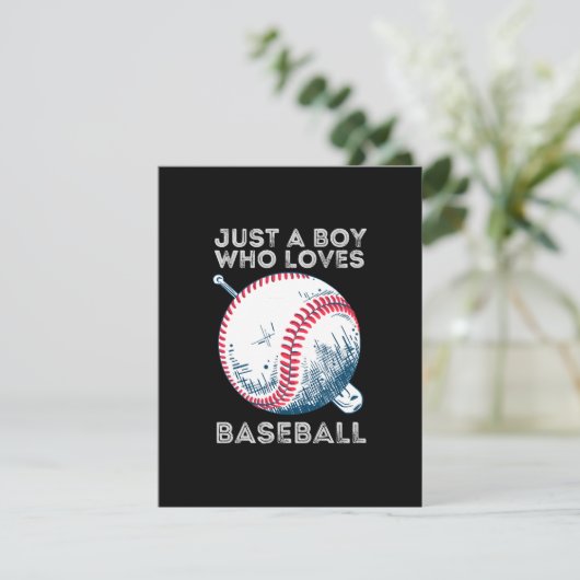Gewoon een jongen die van honkbal houdt informatiekaartje (Staand voorkant)