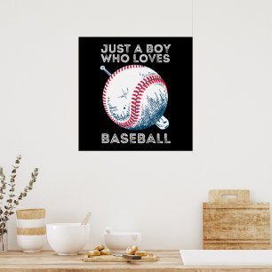 Gewoon een jongen die van honkbal houdt poster