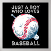 Gewoon een jongen die van honkbal houdt poster (Voorkant)