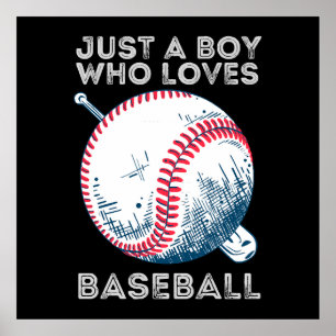 Gewoon een jongen die van honkbal houdt poster