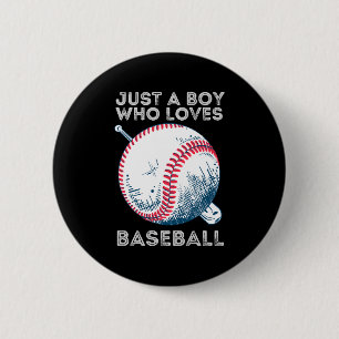 Gewoon een jongen die van honkbal houdt ronde button 5,7 cm
