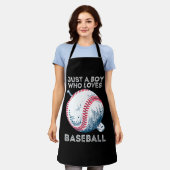 Gewoon een jongen die van honkbal houdt schort (Gedragen)