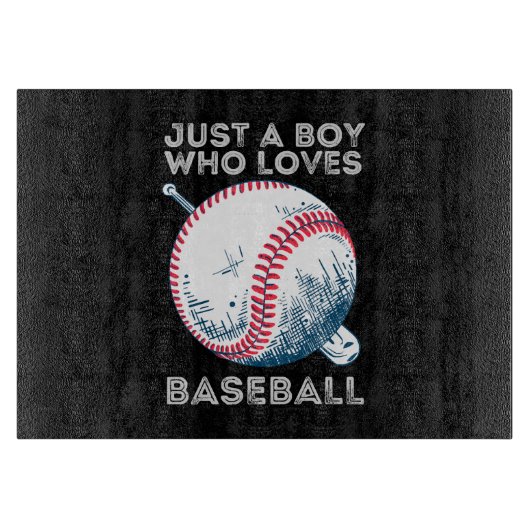 Gewoon een jongen die van honkbal houdt snijplank (Voorkant)
