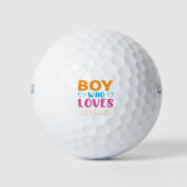 Gewoon een jongen die van honkbal Typografie houdt Golfballen (Voorkant)