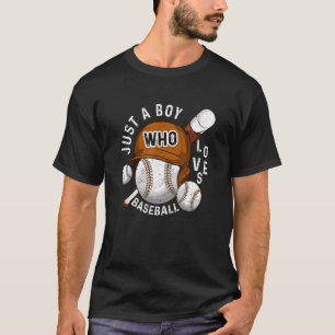 Gewoon een jongen die van honkbalbatter American S T-shirt