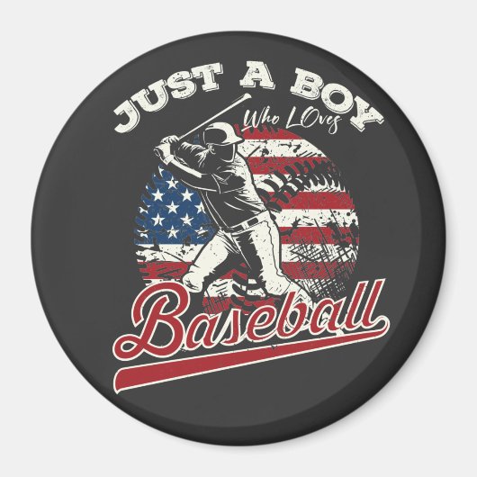 Gewoon een jongen die van honkbalcirkels houdt magneet (Voorkant)