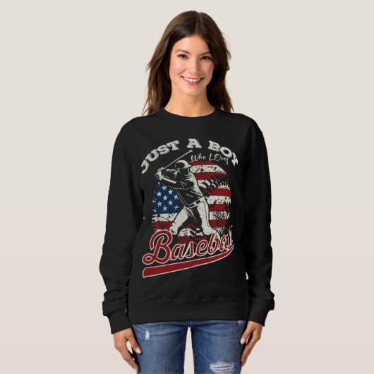 Gewoon een jongen die van honkbalvrouwen houdt trui (Voorkant volledig)