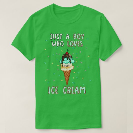Gewoon een jongen die van Ice Cream houdt T-shirt (Design voorkant)