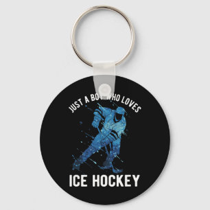 Gewoon Een Jongen Die Van IJshockey Houdt Sleutelhanger